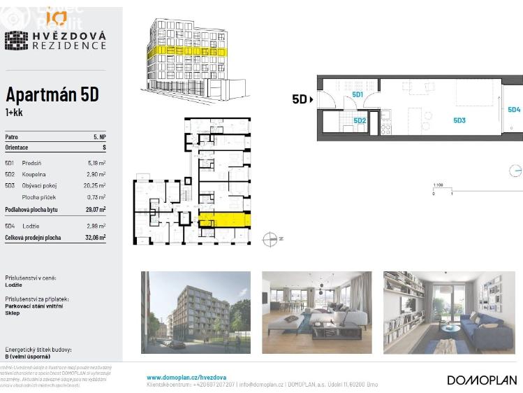 Pronájem bytu 1+KK Brno, Hvězdová 930/5 č. 13