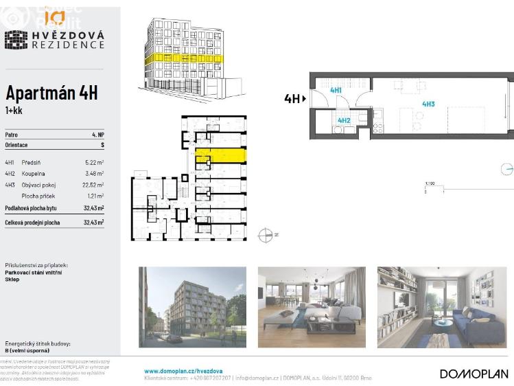 Аренда квартиры 1+KK Brno, Hvězdová 930/5 č. 13