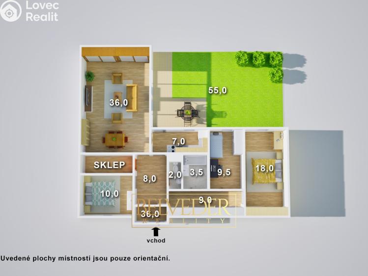 Pronájem rodinného domu Teplice, Fučíkova stezka 2843 č. 12
