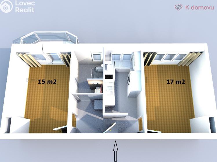 Rent apartment 2+1 Blansko, Seifertova 1334/8 č. 12