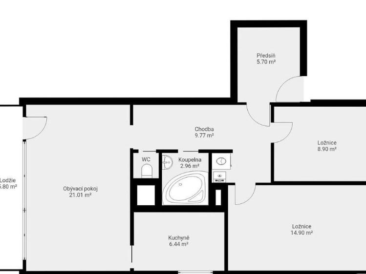 Pronájem bytu 3+1 Praha, Weberova č. 11