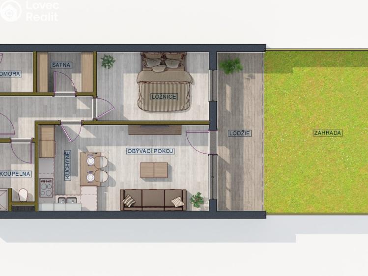 Prodej bytu 2+KK České Budějovice, České Vrbné 2418 č. 9