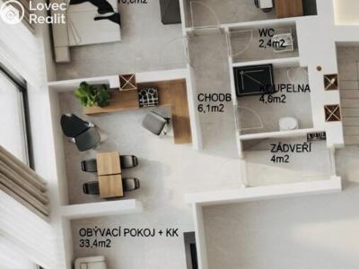 Продажа квартиры 3+KK Pardubice, Křemenská č. 12
