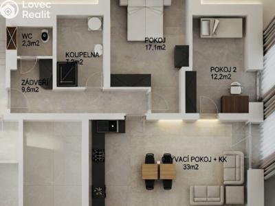 Продажа квартиры 3+KK Pardubice, Křemenská č. 18