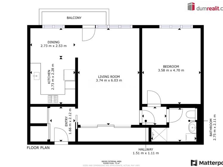 Pronájem bytu 2+1 Zlín, třída Tomáše Bati č. 12