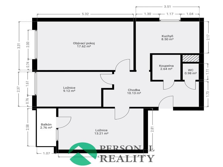 Prodej bytu 3+1 Libčice nad Vltavou, Pod Saharou č. 16