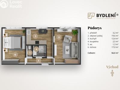 Pronájem bytu 2+1 Litoměřice, České armády č. 1