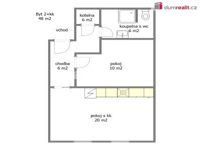 Pronájem bytu 2+KK Mělník, Jiřího z Poděbrad č. 6