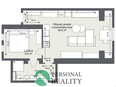 Pronájem bytu 2+KK Praha č. 6