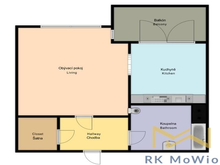 Продажа квартиры 1+1 Praha, Petržílkova č. 9
