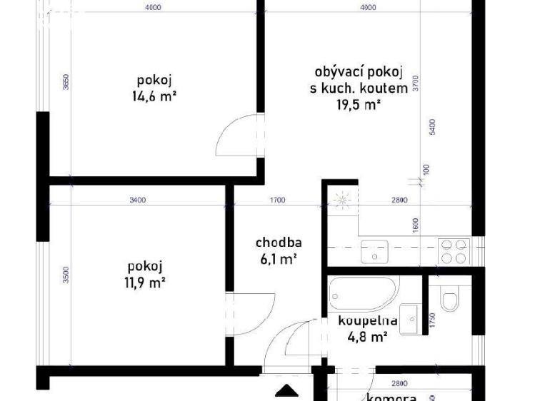 Prodej bytu 3+KK Zlín, Ševcovská 3943 č. 7