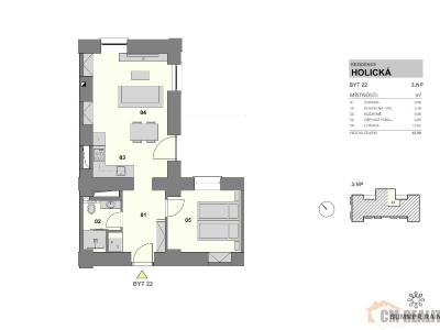 Аренда квартиры 2+KK Olomouc, Holická č. 11