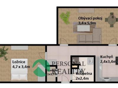 Prodej bytu 2+1 Bílina, Sídliště Za Chlumem č. 3