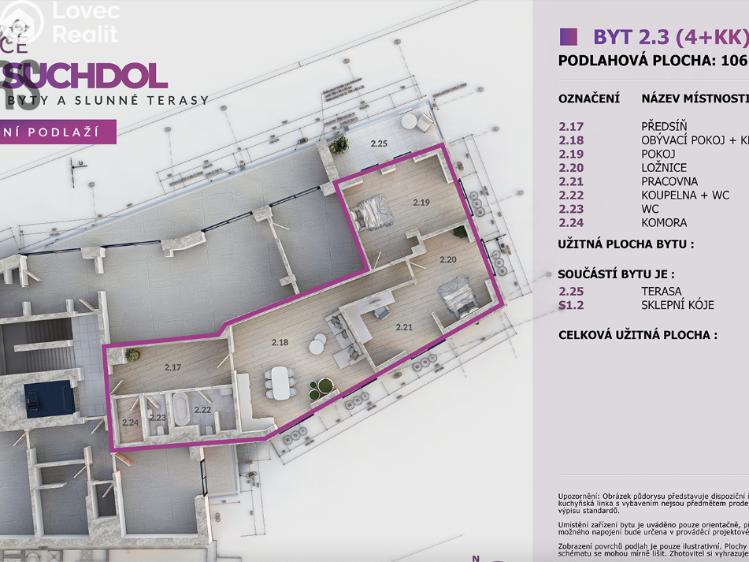 Prodej bytu 4+KK Praha 6, U hotelu 1377/5 č. 17