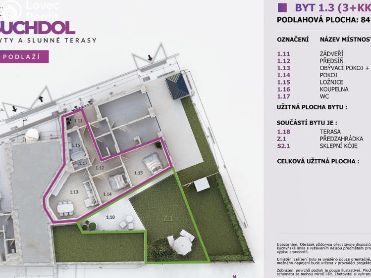 Prodej bytu 3+KK Praha 6, U hotelu 1377/5 č. 15