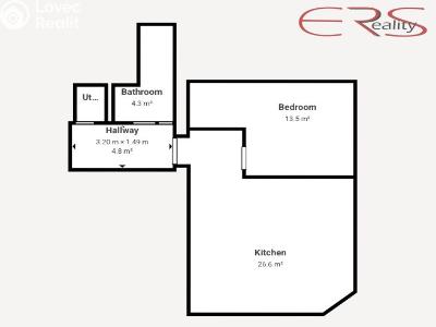 Rent apartment 2+KK Jablonec nad Nisou, Komenského č. 16