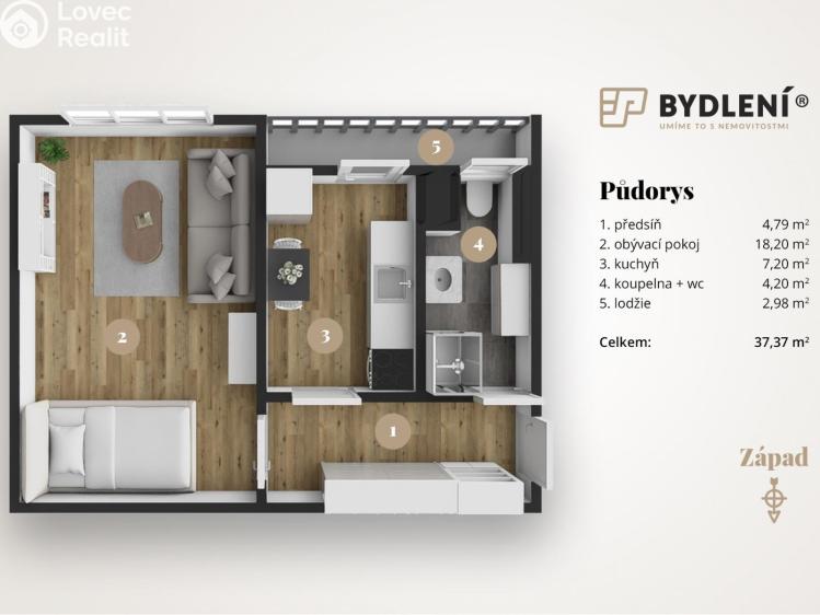 Продаж квартири 1+1 Teplice, Duchcovská 2371/74 č. 1