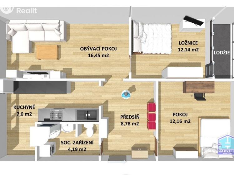 Prodej bytu 3+1 Bezdružice, Na Sídlišti 244 č. 5
