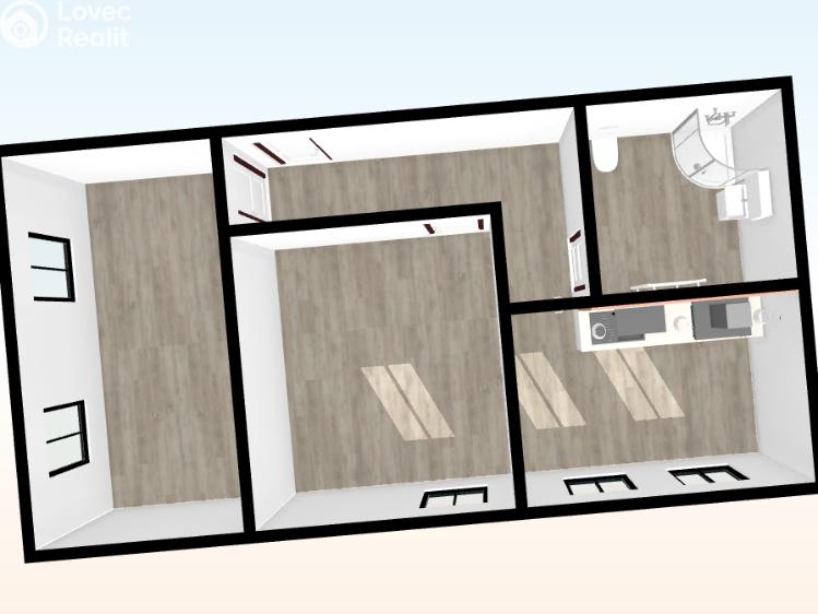 Rent apartment 2+1 Líně, Plzeňská 156 č. 13