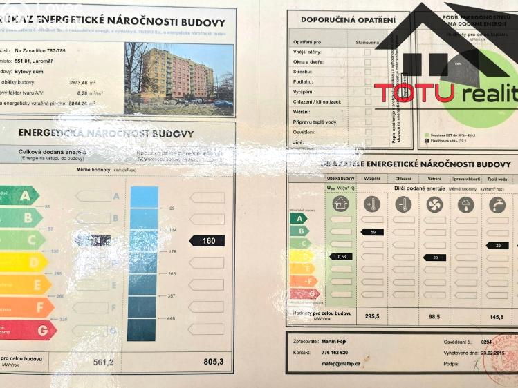Prodej bytu 4+1 Jaroměř, Na Zavadilce č. 14
