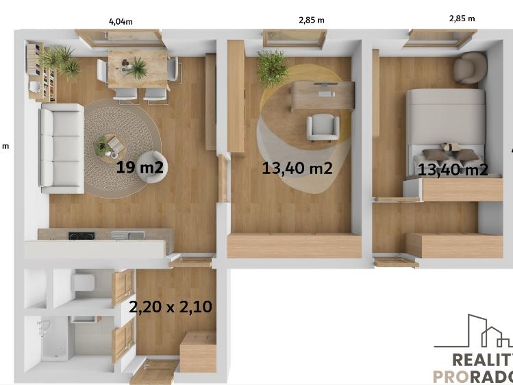 Продажа квартиры 2+KK Opava, Na Pastvisku 1491/12 č. 7