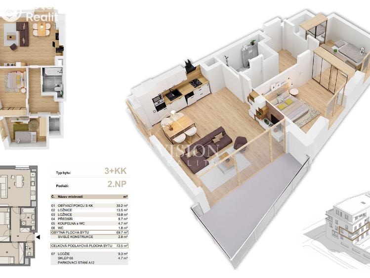 Sale apartment 3+KK Příbram č. 2