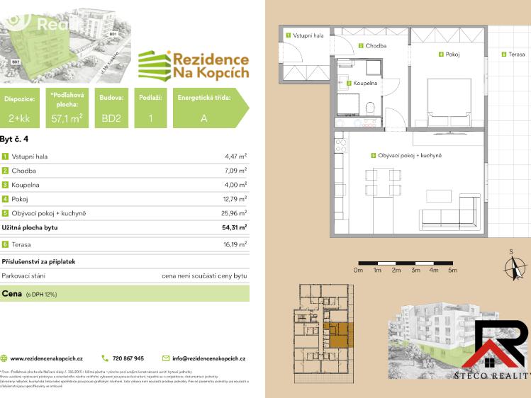 Sale apartment 2+KK Třebíč, Na Kopcích č. 4