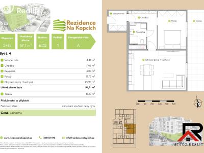 Sale apartment 2+KK Třebíč, Na Kopcích č. 4