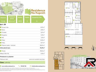 Sale apartment 3+KK Třebíč, Na Kopcích č. 9