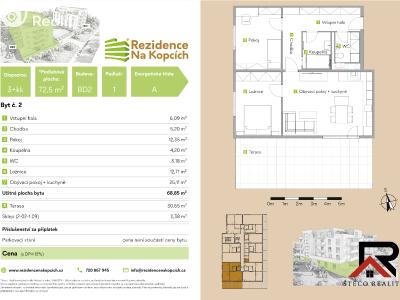 Продажа квартиры 3+KK Třebíč, Na Kopcích č. 10