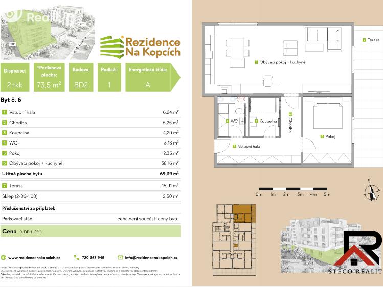Prodej bytu 2+KK Třebíč, Na Kopcích č. 10