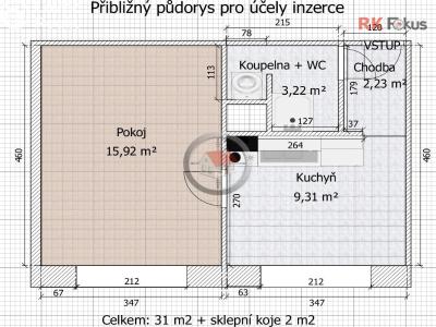 Pronájem bytu 1+1 Třebíč, Moskevská č. 5