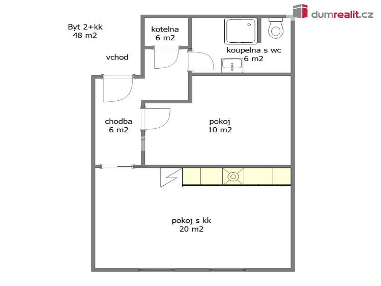 Pronájem bytu 2+KK Mělník, Jiřího z Poděbrad č. 6