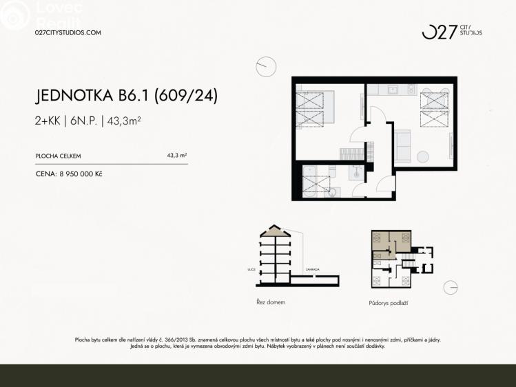 Prodej bytu 2+KK Praha, Ondříčkova č. 18