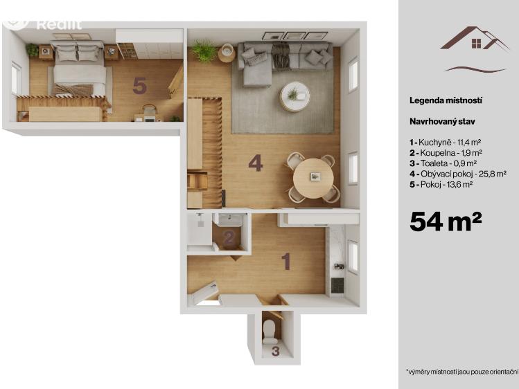 Prodej bytu 2+1 Veselí nad Lužnicí, Nádražní 132 č. 14