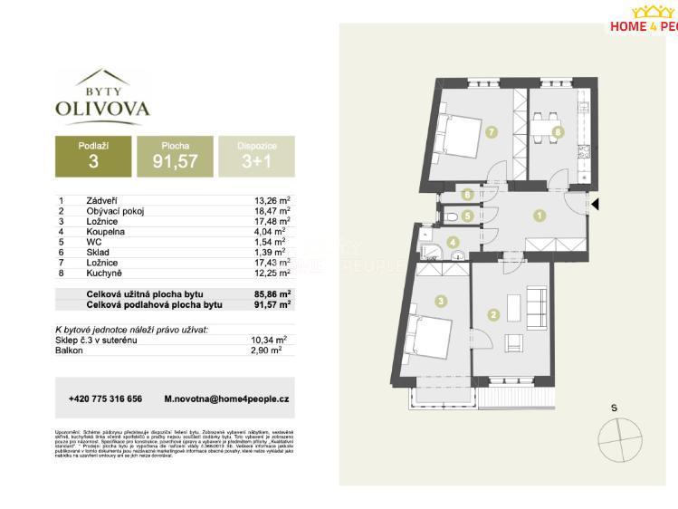 Prodej bytu 3+1 Říčany, Olivova č. 5