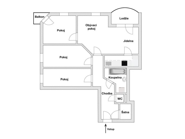 Продажа квартиры 4+1 Pardubice, Sokolovská 2720 č. 15