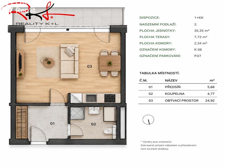 Pronájem bytu 1+KK Mladá Boleslav, Nad Červenkou č. 3