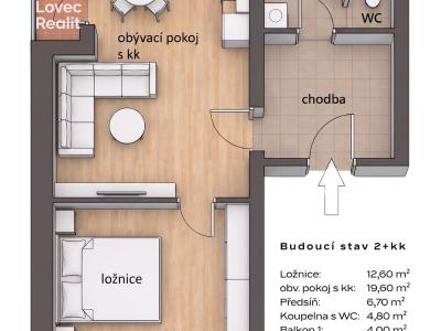 Продажа квартиры 1+1 Brno, Kladivova č. 9