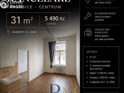 Rent office space Pardubice, náměstí Čs. legií č. 2