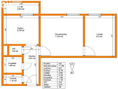 Аренда квартиры 2+1 Pardubice, Stavařov 91 č. 4