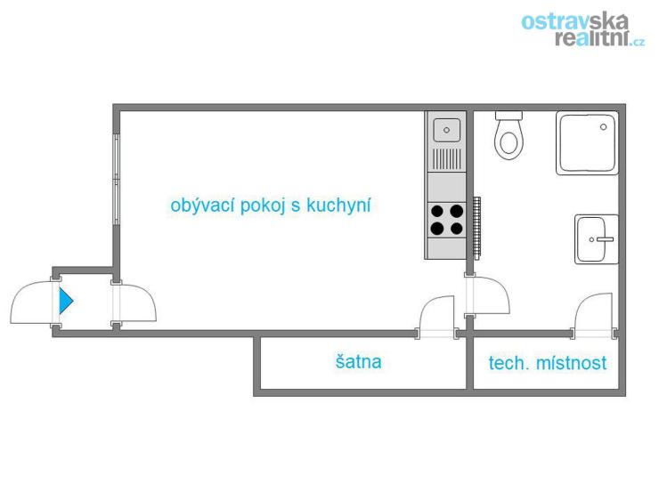 Prodej bytu 1+KK Ostrava, Na Lánech 250/74 č. 6