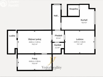 Аренда квартиры 3+1 Olomouc, Varšavské nám. č. 19