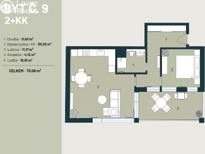 Sale apartment 2+KK Praha, Návršní č. 11