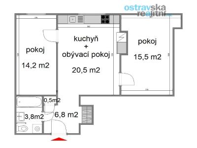 Sale apartment 3+KK Ostrava, Balcarova č. 14