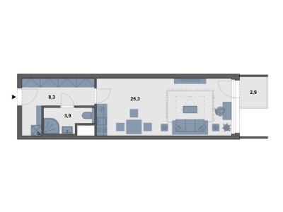 Оренда квартири 1+KK Praha, Choceradská č. 4