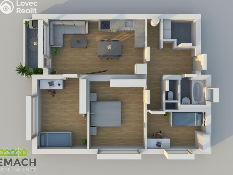 Аренда квартиры 4+KK Uherské Hradiště, Zahradní 1012 č. 2