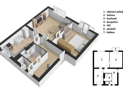 Продаж квартири 2+1 Rudník č. 3
