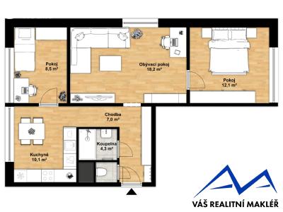 Sale apartment 3+1 Ostrava, Šimáčkova č. 18