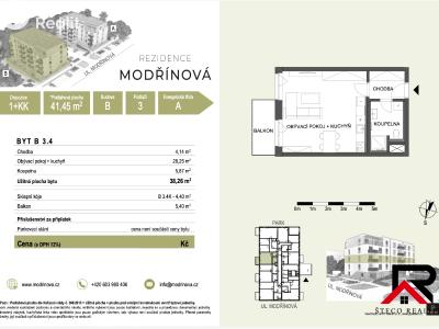 Аренда квартиры 1+KK Třebíč, Modřínová 493 č. 5